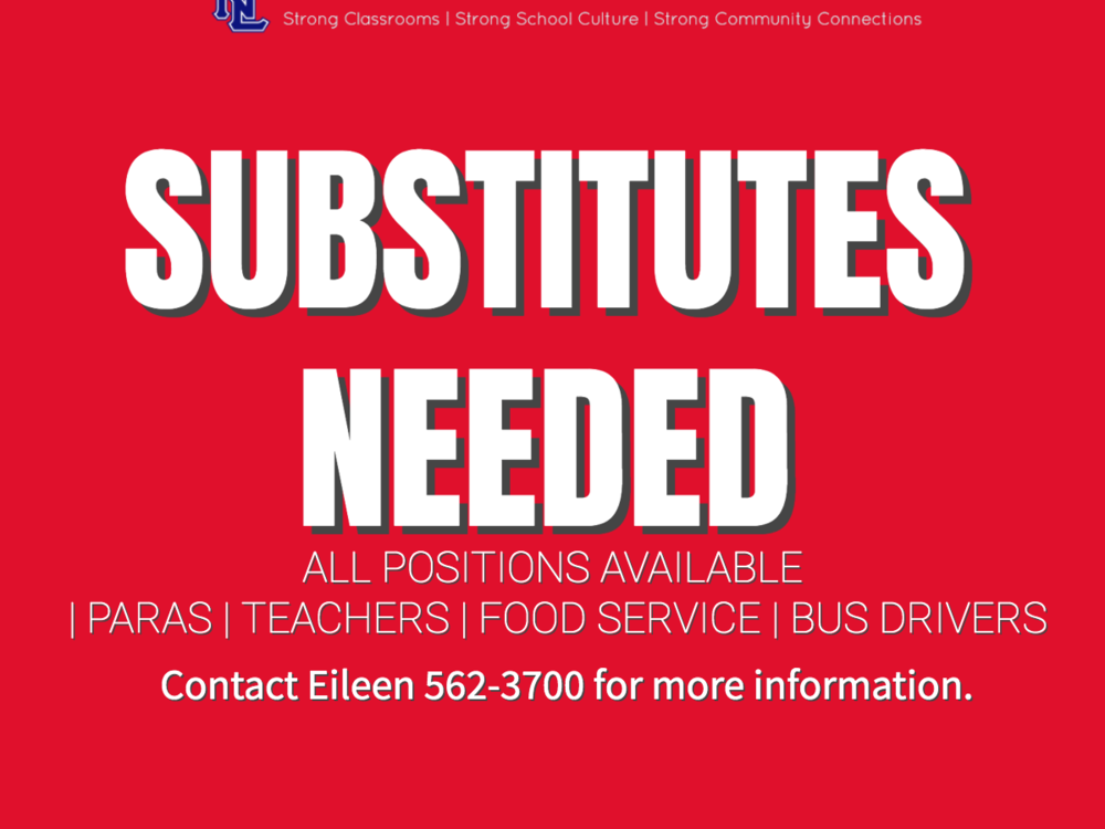 Substitutes Needed