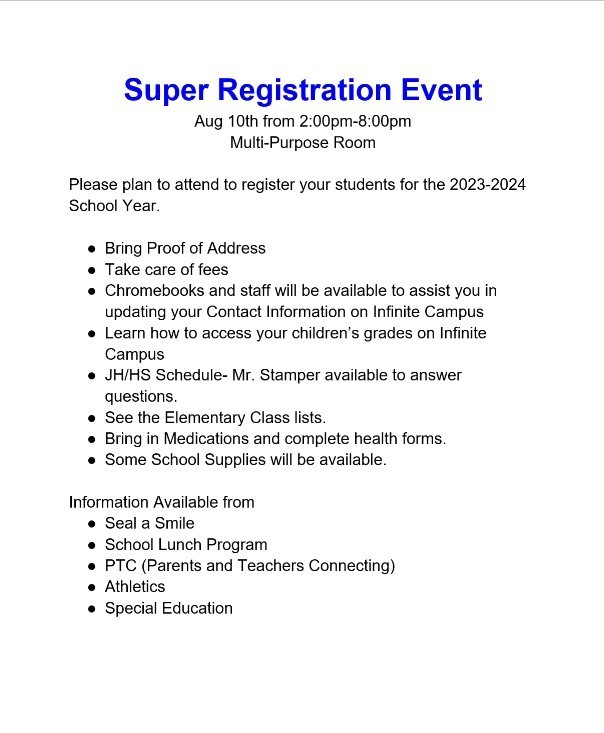 Super Registration Event